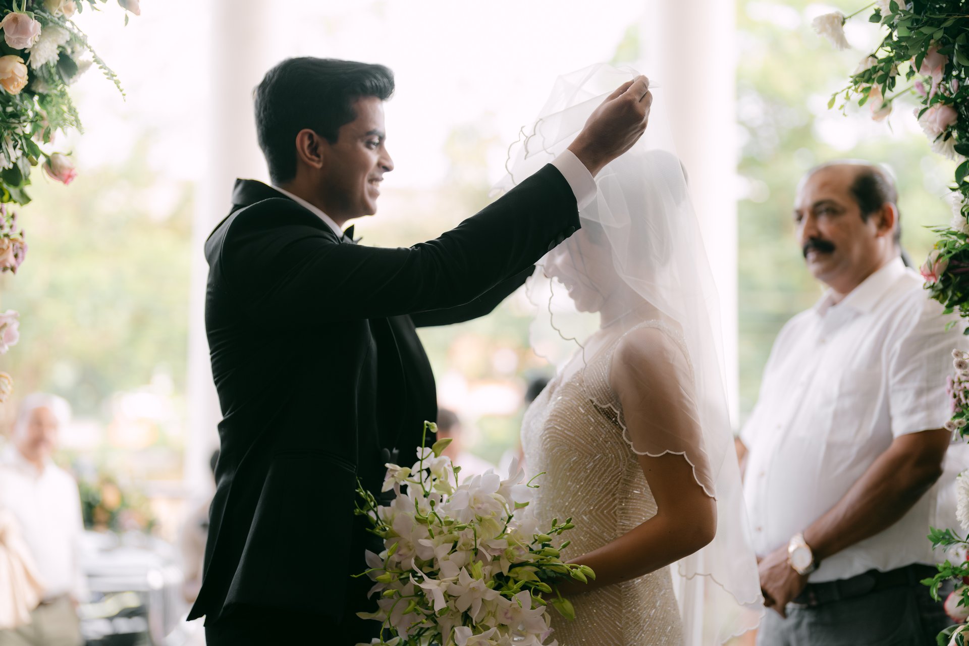 Bride walking down the aisle